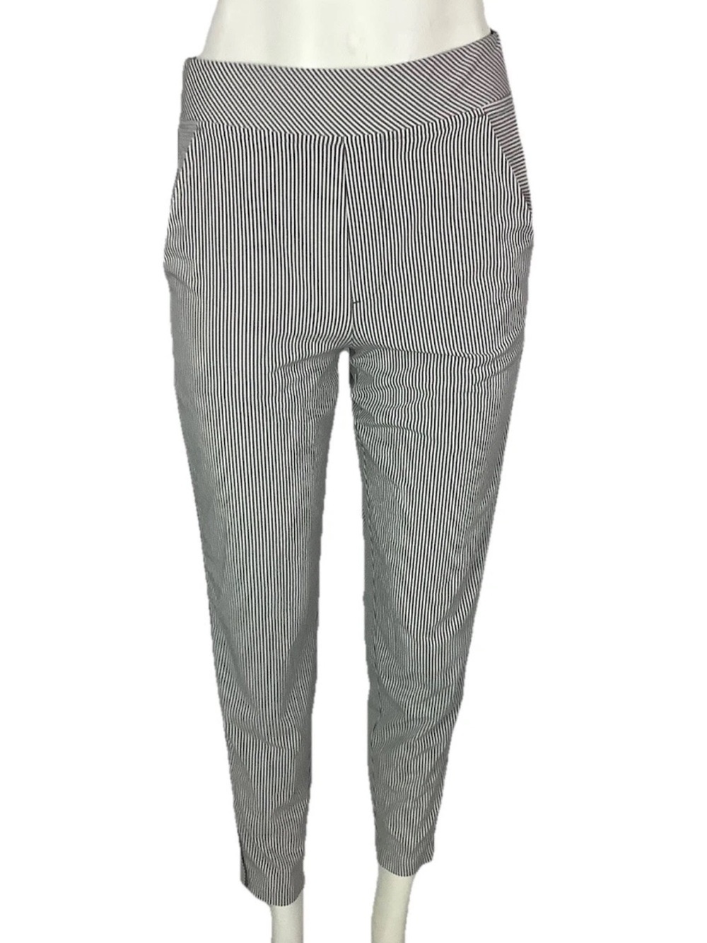 Athleta Sz 4 Brooklyn Mid Rise Ankle Travel Casual Athletic Pants Striped